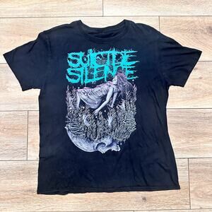 Women's Y2K Suicide Silence Deathcore Myspace Band T Shirt TAGLESS Large